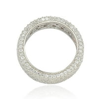 Gyűjtemény köbös cirkóniumi ezüst pave évforduló gyűrű - Fehér
