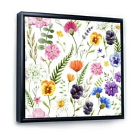 Designart 'Coloful vadvirágok virágminta i' Hagyományos keretes vászon fal art nyomtatás