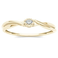 1 20 ct tdw gyémánt 10k sárga arany pasziánsz gyűrű