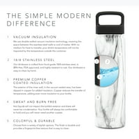 Egyszerű modern oz. Csúcstalálkozó vizes palack - nagy rozsdamentes acél fél gallon lombik fedelekkel - széles szájú dupla fal