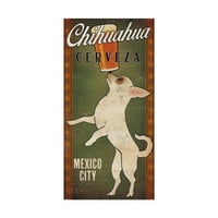 Védjegy képzőművészet 'fehér Chihuahua a zölden' vászon művészet Ryan Fowler