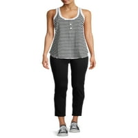 Idő és Tru Női Rib Henley Tank Top