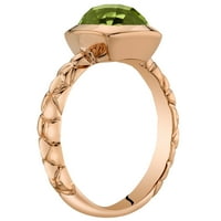 Oravo CT párna vágott zöld peridot pasziánsz gyűrű 14 k rózsa aranyban