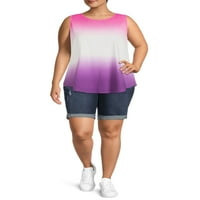 Terra és Sky Women's Plus Size Twist hátsó tartály teteje, 2 csomag