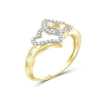 JewelersClub 14K aranyozott ezüst akcentus fehér gyémánt nyitott gyűrű nőknek