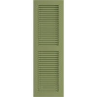 Ekena Millwork 12 W 56 H True Fit PVC Két egyenlő hangos redőny, moha zöld