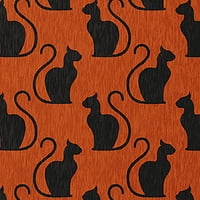 Egyszerűen Daisy kísérteties macskák Sienna Halloween Chenille terület szőnyeg, 5 'kerek