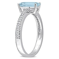 Carat T.G.W. Sky-Blue Topaz és Carat T.W. Diamond 10K fehérarany ígéret gyűrű