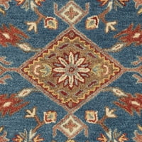 Antikvitás sydney hagyományos gyapjú terület szőnyeg, kék piros, 3 '5'