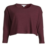 Idő és a Tru Női Scoop Neck Rib kötött felső, Méret XS-XXL