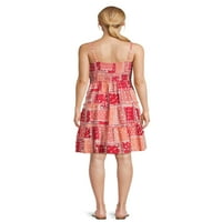 Beachlunchlounge női többszintű patchwork ruha, S-XXL méretű