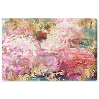 Wynwood Studio virág- és botanikus fali művészet vászon nyomatok 'Rose Rhapsody' Florals - Pink, Arany