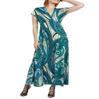 Női ruha Gisele Green és Kék Birodalom derék maxi ruha