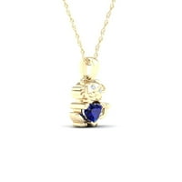 Imperial Gemstone 14K sárga aranyozott ezüst létrehozott kék zafír és gyémánt nem feltárja az oroszlán nyakláncot