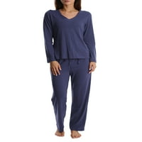 Blis felnőtt női szatén díszítés hosszú ujjú alvás pamut pizsama nadrágkészlet
