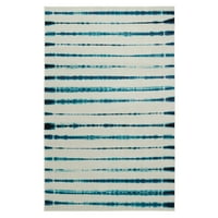 Mohawk Home prizmatikus lineáris Pigment Navy Átmeneti csíkos precíziós nyomtatott terület szőnyeg, 3' 9x5', Krém & Kék
