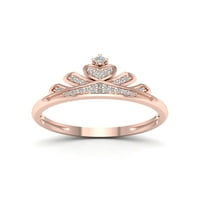 1 10ct tdw gyémánt 10k rózsa arany korona gyűrű neki