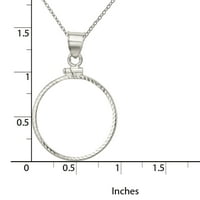Primal ezüst sterling ezüst $ 0. Gyémánt vágott érme előlap medál Forzantina kábellánccal