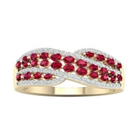 Császári drágakő 10k sárga arany rubin ct tw gyémánt női divatgyűrű