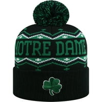 Notre Dame Fighting Irish Russell Athletic Athletic varrott, mandzsetta kötött kalap pommal - fekete zöld - OSFA
