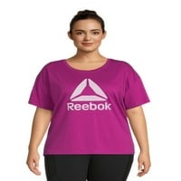 Reebok női plusz méretű végtelen rövid ujjú vágott mez póló