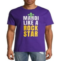 Mardi Gras férfiak Mardi, mint egy rocksztár rövid ujjú póló