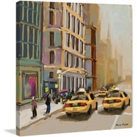 Marmont Hill New York Cabs , Rick Novak festmény nyomtatása csomagolt vászonra