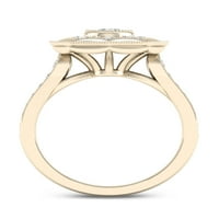 3 4ct TDW Diamond 14K sárga arany nyolcszögletű Halo eljegyzési gyűrű