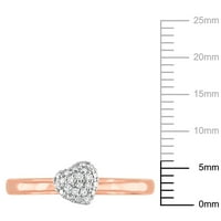 Miabella női gyémánt akcentus 14 kt rózsa arany klaszter szívgyűrű