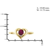 JewelersClub Ruby Ring Birthstone ékszerek - 0. Carat Ruby 14K aranyozott ezüst gyűrűs ékszerek fehér gyémánt akcentussal - gemstone