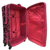 Poggyászkészlet utazási forgó kerekek bőrönd rózsaszín damaszt