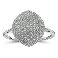 JewelersClub 0. Sterling ezüst akcentus fehér gyémánt gyűrű nők számára