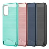 Galaxy S Plus Kardcase védő hibrid 2-in-kártya a 2. generációs hitelkártya-tok selyem hátsó lemezével- Teal