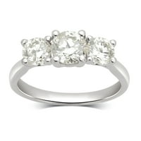 2. Carat T.W. Gyémánt 14K fehér arany kő eljegyzési gyűrű
