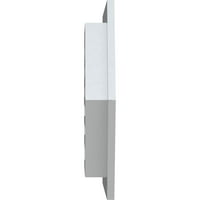 Ekena Millwork 24 W 36 H Vízszintes csúcsos Gable szellőző funkcionális, PVC Gable szellőzőnyílás 1 4 lapos díszítéssel