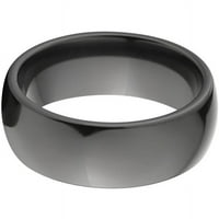 Félkerekű fekete cirkónium gyűrű, magas szoptatott kivitelben