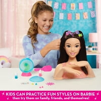 Csak játszani Barbie Tie-Dye Deluxe 22 darabos Stílus fej, fekete haj, Gyerekjátékok korosztály fel