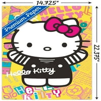 Hello Kitty-Színes fali poszter Nyomócsapokkal, 14.725 22.375
