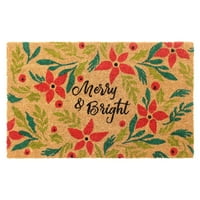 Rugsmith Red Machine Tufted Holiday Merry & Bright DoorMat, 18 30