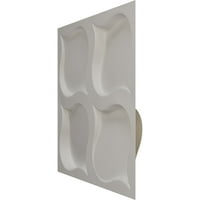 Ekena Millwork 5 8 W 5 8 H Clover endurawall dekoratív 3D -s fali panel, Ultracover szaténvirág fehér