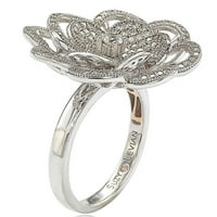 Adina & Co. Sterling ezüst köbös cirkónium -virággyűrű