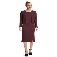 Idő és a Tru Női Scoop Neck Rib kötött felső, Méret XS-XXL