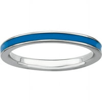 Ezüst Kék Zománcozott Gyűrű