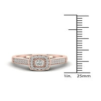 1 3ct tdw gyémánt 10k rózsa arany négyzet alakú halo eljegyzési gyűrű