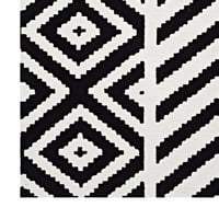 Modway Ailani Geometriai Chevron gyémánt terület szőnyeg fekete-fehérben
