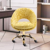 Bársonyos irodai szék tufed hiúság szék kerekekkel Aranyos forgó íróasztal szék szövet karosszék sminkteremhez nappali kollégiumi