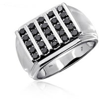 JewelersClub fekete gyémánt gyűrűk férfiaknak - 1. CTW valódi fekete gyémánt gyűrű férfiak számára - Hypoallergén 0. Sterling