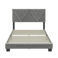 Boyd Sleep Vector bársony kárpitozott platform ágy, szürke, tele