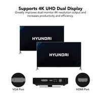 Hyundai Mini számítógép, Intel Celeron N4020, 4 GB RAM, 64 GB SSD, Windows 10, Windows Professional, Fekete, HTN4020MPC