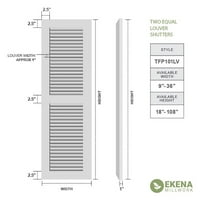 Ekena Millwork 12 W 55 H True Fit PVC Két egyenlő hangos redőny, termikus zöld
